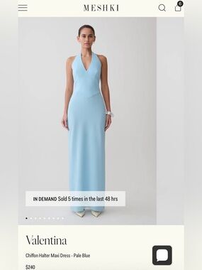 MESHKI VALENTINA CHIFFON HALTER MAXI DRESS